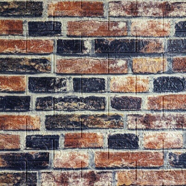 TAPETA CEGŁA SAMOPRZYLEPNA DIY NAKLEJKA            77x70CM CEGLANY GRAFIT - 8 D 11.1 a