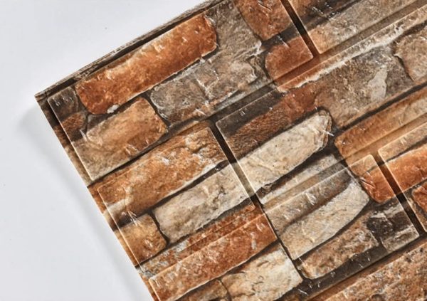 8x TAPETA CEGŁA 3D SAMOPRZYLEPNA KAMIEŃ 77x70CM 4,31m2 - BRĄZ BEŻ - obrazek 3