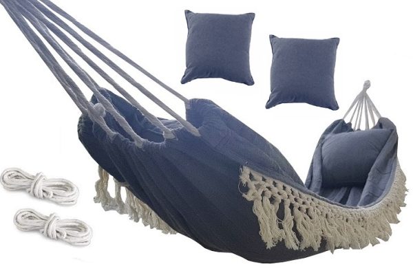 DUŻY MOCNY HAMAK BALI PODUSZKI BOHO 250 x 150cm XL D 14.2