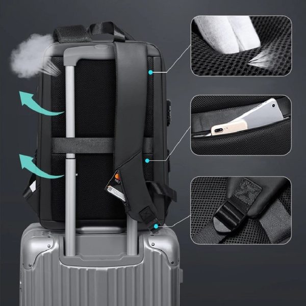 TORBA PLECAK NA LAPTOPA USB ANTYKRADZIEŻOWY TSA D I 18.3a - obrazek 4