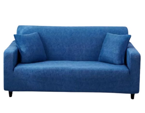 POKROWIEC NA FOTEL SOFĘ ELASTYCZNY 90-140 CM 1 OS NIEBIESKI KRATKA (1) - obrazek 3