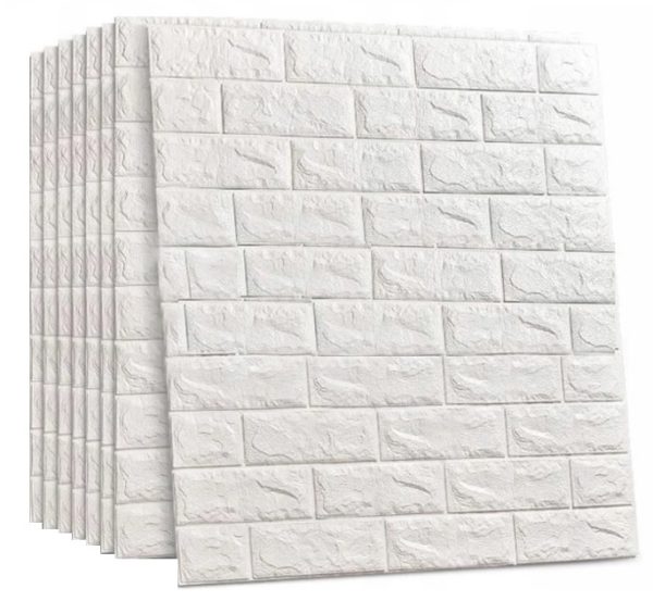 8x TAPETA CEGŁA 3D SAMOPRZYLEPNA PANELE MUR DIY   BIAŁA - 1