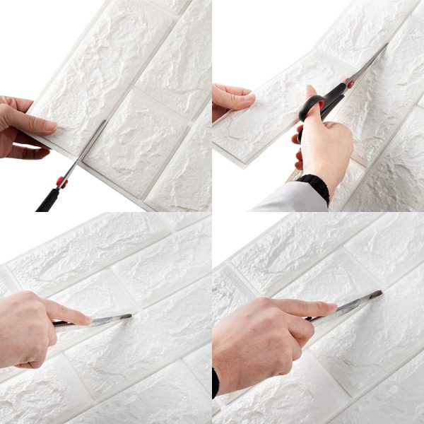 8x TAPETA CEGŁA 3D SAMOPRZYLEPNA PANELE MUR DIY   BIAŁA - 1 - obrazek 3