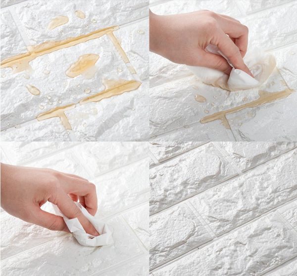 20x ZESTAW CEGŁA TAPETA SAMOPRZYLEPNA NAKLEJKA DIY ZESTAW 20 SZT BIAŁA - 1 - obrazek 4