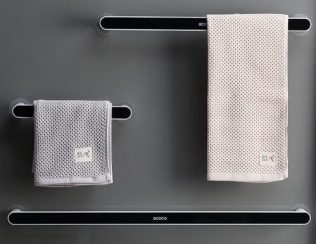 WIESZAK ŁAZIENKOWY NA RĘCZNIK UCHWYT ECOCO DUŻY    46,5 CM   CZARNY D I 11.3 b