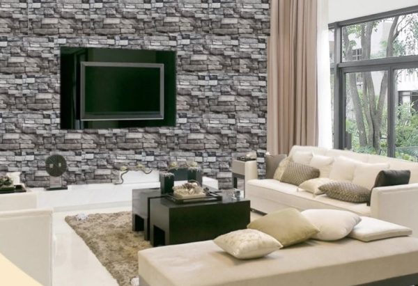 TAPETA CEGŁA 3D SAMOPRZYLEPNA KAMIENIE MUR 77x70CM   KAMIEŃ D I 11.3 a - obrazek 2
