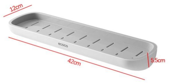 2x PÓŁKA ŁAZIENKOWA WISZĄCA POD PRYSZNIC ECOCO SZARA D 20.1 - obrazek 2