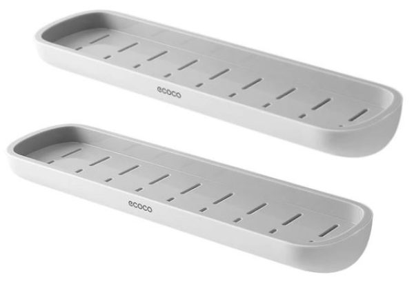 2x PÓŁKA ŁAZIENKOWA WISZĄCA POD PRYSZNIC ECOCO SZARA D 20.1