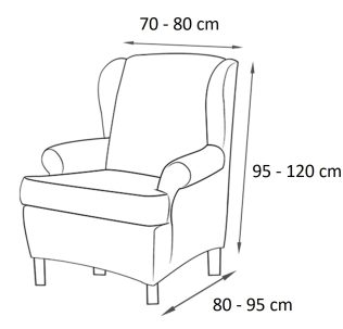 ELASTYCZNY KOLOROWY POKROWIEC NA FOTEL USZAK 80/90/120 KARMELOWY BIAŁE WZORY (12) D II 15.3 b