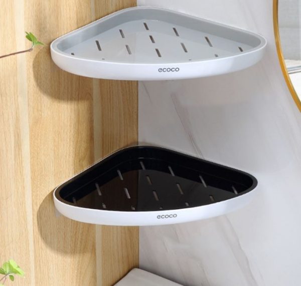 2x PÓŁKA ŁAZIENKOWA NAROŻNA POD PRYSZNIC ECOCO SZARA - obrazek 3