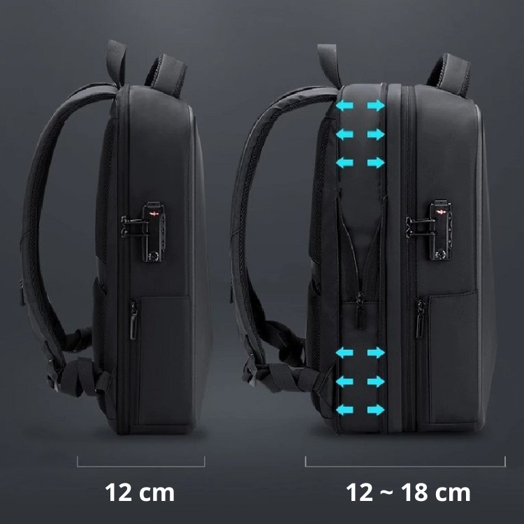 TORBA PLECAK NA LAPTOPA USB ANTYKRADZIEŻOWY TSA SZARY D I 17.3a - obrazek 9