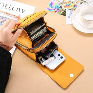 TOREBKA MINI KOPERTÓWKA PORTFEL ORGANIZER MUSZTARDOWY D I 17.3b