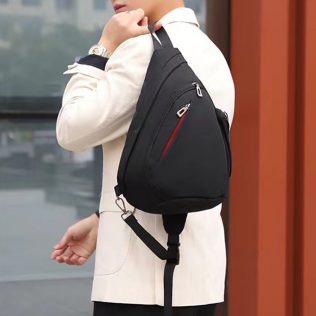 NERKA PLECAK TORBA NA RAMIĘ CROSSBODY MIEJSKI       CZARNY D I 3.2b