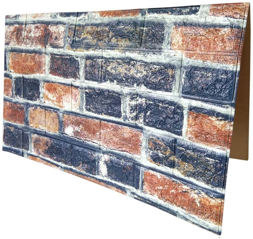 TAPETA CEGŁA SAMOPRZYLEPNA DIY NAKLEJKA 77x70CM CEGLANY GRAFIT - 8 D 11.1 a - obrazek 2