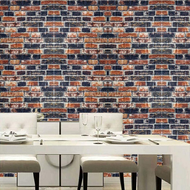 TAPETA CEGŁA SAMOPRZYLEPNA DIY NAKLEJKA 77x70CM CEGLANY GRAFIT - 8 D 11.1 a - obrazek 6