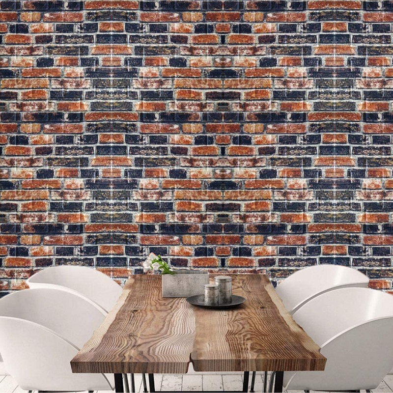 TAPETA CEGŁA SAMOPRZYLEPNA DIY NAKLEJKA 77x70CM CEGLANY GRAFIT - 8 D 11.1 a - obrazek 7