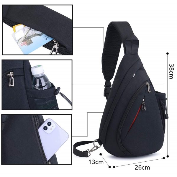 NERKA PLECAK TORBA NA RAMIĘ CROSSBODY MIEJSKI       CZARNY D I 3.2b - obrazek 8