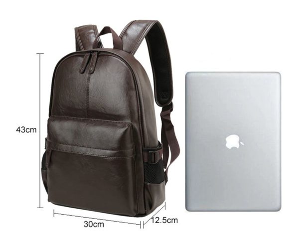 PLECAK NA LAPTOPA MĘSKI DAMSKI DO PRACY SZKOŁY BR        BRĄZOWY D I 4.3 b - obrazek 4