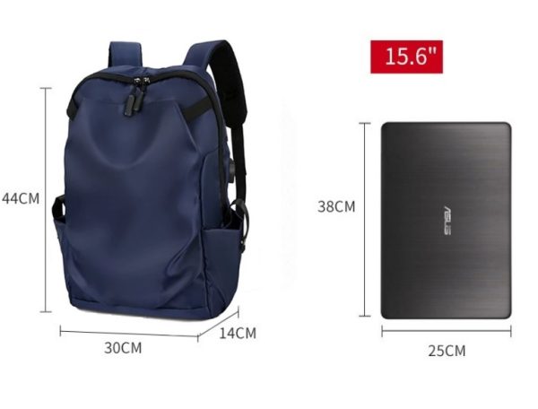 PLECAK NA LAPTOPA USB PODRÓŻNY WODOODPORNY  NIEBIESKI D I 4.2 a - obrazek 9