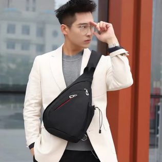 NERKA PLECAK TORBA NA RAMIĘ CROSSBODY MIEJSKI       CZARNY D I 3.2b