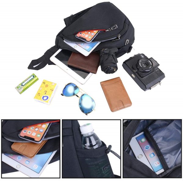 NERKA PLECAK TORBA NA RAMIĘ CROSSBODY MIEJSKI       CZARNY D I 3.2b - obrazek 10