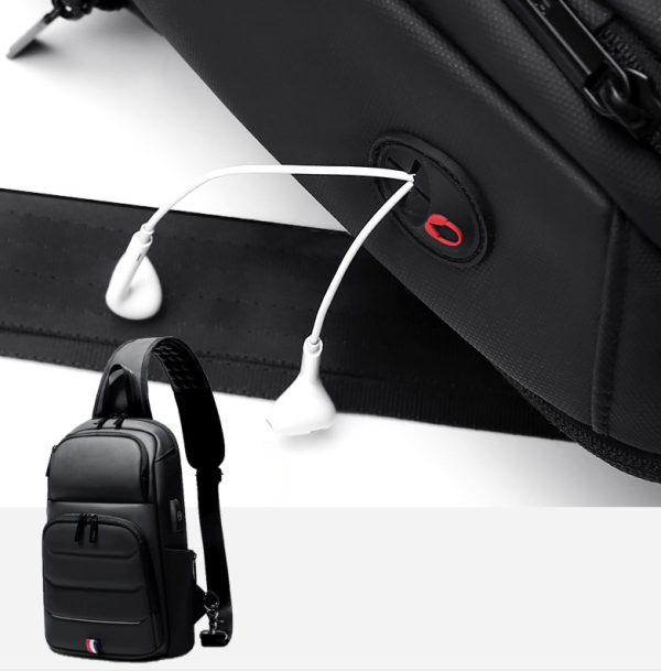 PLECAK MIEJSKI NA JEDNO RAMIĘ NERKA USB WATERPROOF D I 2.2a - obrazek 10