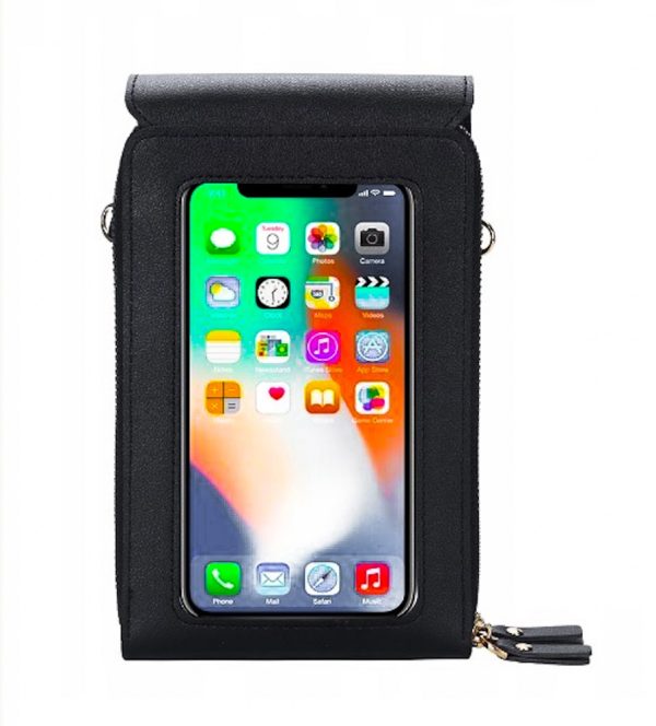 MINI TOREBKA PORTFEL KOPERTÓWKA NA TELEFON  PORTMONETKA CZARNY   D I 13.3b - obrazek 6