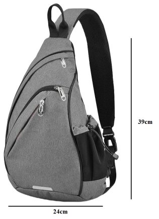 NERKA PLECAK TORBA NA JEDNO RAMIĘ CROSSBODY MIEJSKI MĘSKI SZARY D I 7.3 a