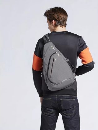 NERKA PLECAK TORBA NA JEDNO RAMIĘ CROSSBODY MIEJSKI MĘSKI SZARY D I 7.3 a