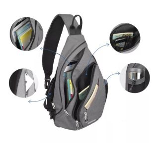 NERKA PLECAK TORBA NA JEDNO RAMIĘ CROSSBODY MIEJSKI MĘSKI SZARY D I 7.3 a
