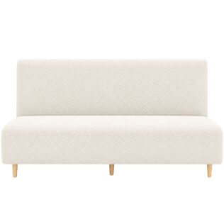 POKROWIEC NA WERSALKĘ SOFĘ ELASTYCZNY ŻAKARD JODEŁKA PREMIUM 190-210 CM KREMOWY