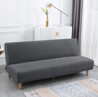 POKROWIEC NA WERSALKĘ SOFĘ ELASTYCZNY ŻAKARD JODEŁKA PREMIUM 190-210 CM CIEMNY SZARY