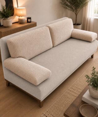 POKROWIEC NA WERSALKĘ SOFĘ WELUR PREMIUM ELASTYCZNY 190-210 CM BEŻOWY D II 9.1 b