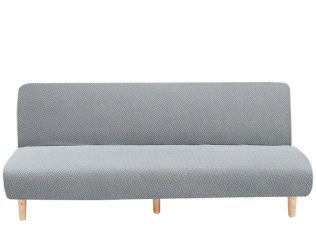 POKROWIEC NA WERSALKĘ SOFĘ ELASTYCZNY ŻAKARD JODEŁKA PREMIUM 190-210 CM  JASNY SZARY