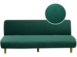 POKROWIEC NA WERSALKĘ SOFĘ ELASTYCZNY ŻAKARD JODEŁKA PREMIUM 190-210 CM ZIELONY