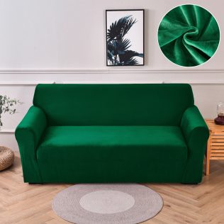 POKROWIEC NA KANAPĘ SOFĘ NAROŻNIK ELASTYCZNY WELUR PREMIUM AKSAMIT 190-230 CM 3OS ZIELONY D II 6.1 a