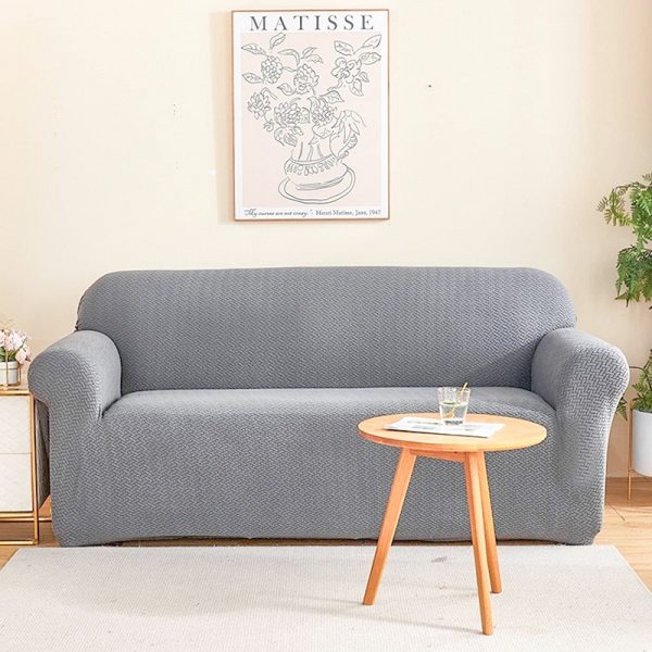 POKROWIEC NA FOTEL KANAPĘ SOFĘ ELASTYCZNY ŻAKARD JODEŁKA PREMIUM 90-140 CM 1OS JASNY SZARY - obrazek 2