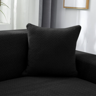 POKROWIEC NA KANAPĘ SOFĘ NAROŻNIK ELASTYCZNY ŻAKARD JODEŁKA PREMIUM 190-230 CM 3OS CZARNY
