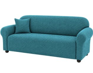 POKROWIEC NA KANAPĘ NAROŻNIK ELASTYCZNY ŻAKARD JODEŁKA OEKO TEX 190-230 CM CM 3OS TURKUSOWY