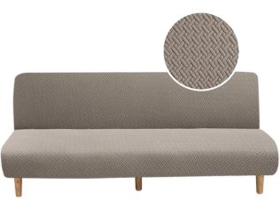POKROWIEC NA WERSALKĘ SOFĘ ELASTYCZNY ŻAKARD JODEŁKA PREMIUM 190-210 CM BEŻOWY