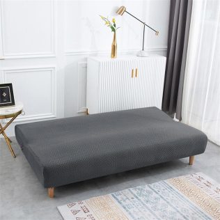 POKROWIEC NA WERSALKĘ SOFĘ ELASTYCZNY ŻAKARD JODEŁKA PREMIUM 190-210 CM CIEMNY SZARY