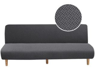 POKROWIEC NA WERSALKĘ SOFĘ ELASTYCZNY ŻAKARD JODEŁKA PREMIUM 190-210 CM CIEMNY SZARY