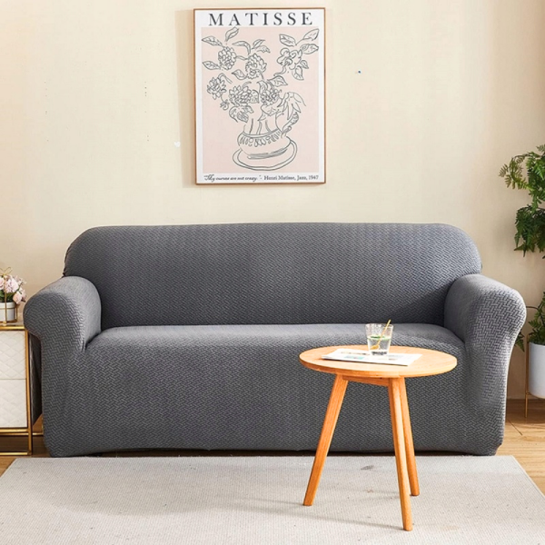 POKROWIEC NA FOTEL KANAPĘ SOFĘ ELASTYCZNY ŻAKARD JODEŁKA PREMIUM 90-140 CM 1 OS CIEMNY SZARY - obrazek 10