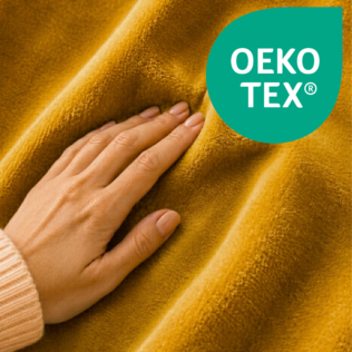 POKROWIEC NA KRZESŁO WELUR 6 SZT ELASTYCZNY GRUBY OEKO-TEX MUSZTARDOWY