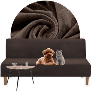 POKROWIEC NA WERSALKĘ SOFĘ WELUR PREMIUM AKSAMIT ELASTYCZNY 190-210 CM BRĄZOWY D II 9.3 b