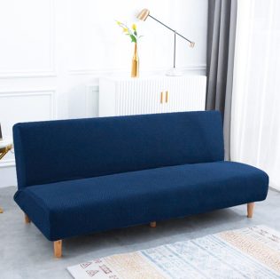 POKROWIEC NA WERSALKĘ SOFĘ ELASTYCZNY ŻAKARD JODEŁKA PREMIUM 190-210 CM GRANATOWY
