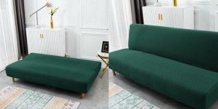 POKROWIEC NA WERSALKĘ SOFĘ ELASTYCZNY ŻAKARD JODEŁKA PREMIUM 190-210 CM ZIELONY