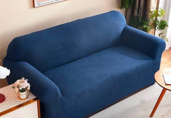 POKROWIEC NA KANAPĘ SOFĘ NAROŻNIK ELASTYCZNY ŻAKARD JODEŁKA PREMIUM 235-300 CM 4OS GRANATOWY - obrazek 5