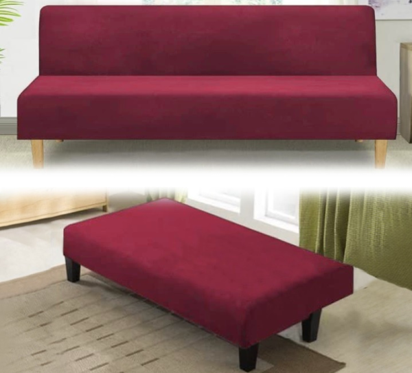 POKROWIEC NA WERSALKĘ SOFĘ WELUR PREMIUM AKSAMIT ELASTYCZNY 190-210 CM BORDOWY D II 4.2 b - obrazek 9