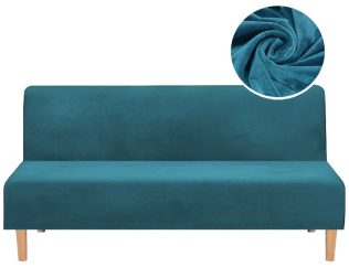 POKROWIEC NA WERSALKĘ SOFĘ WELUR PREMIUM AKSAMIT ELASTYCZNY 190-210 CM TURKUSOWY